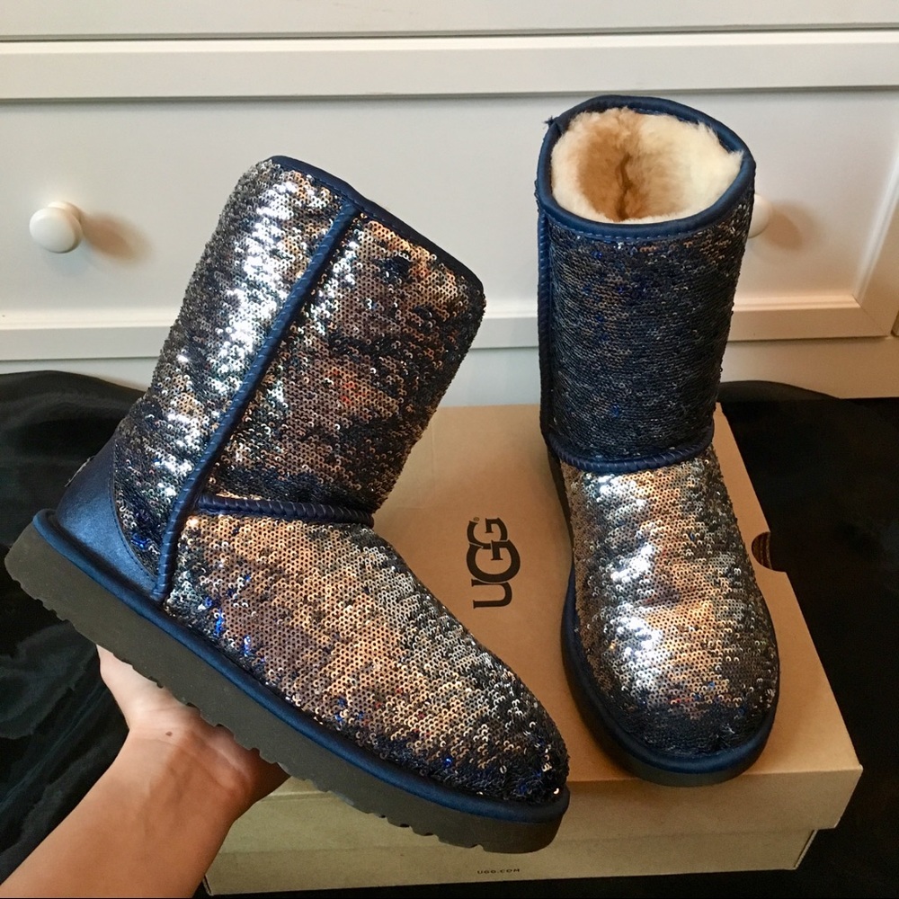 Navy blue/ silver sequin Uggs